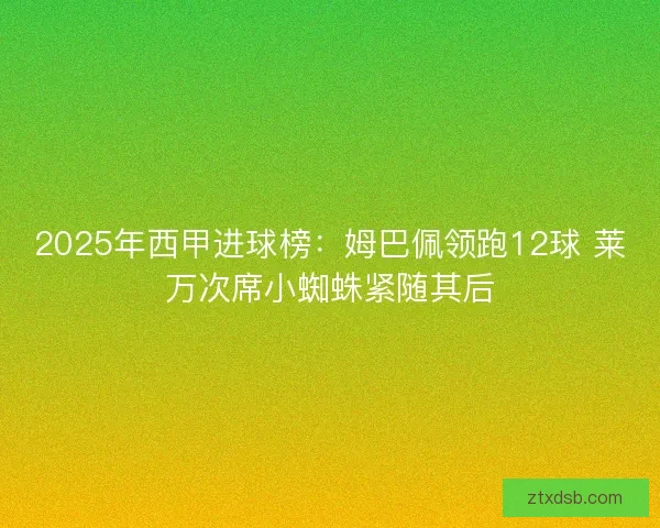 2025年西甲进球榜：姆巴佩领跑12球 莱万次席小蜘蛛紧随其后