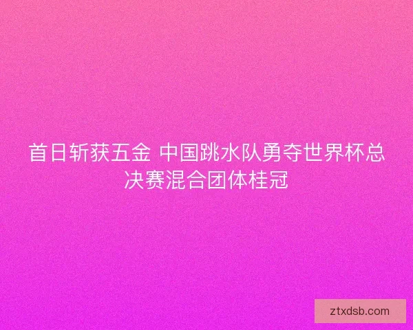 首日斩获五金 中国跳水队勇夺世界杯总决赛混合团体桂冠