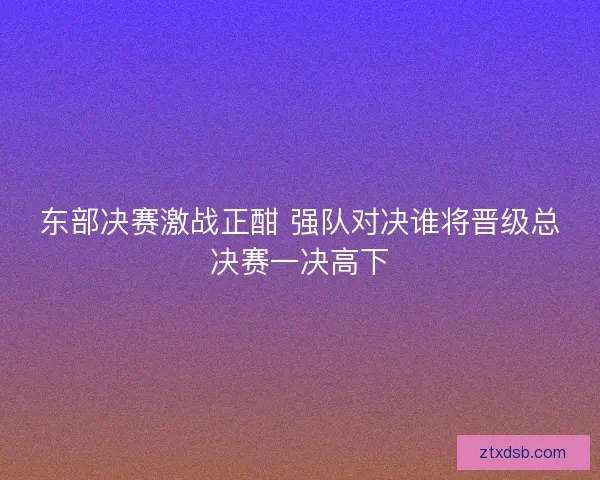 东部决赛激战正酣 强队对决谁将晋级总决赛一决高下