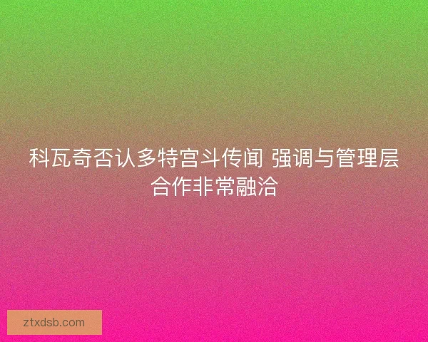 科瓦奇否认多特宫斗传闻 强调与管理层合作非常融洽