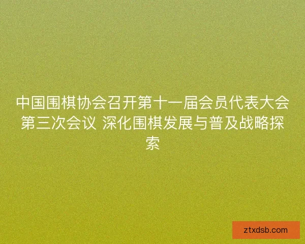 中国围棋协会召开第十一届会员代表大会第三次会议 深化围棋发展与普及战略探索